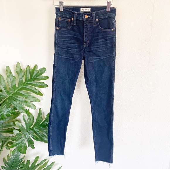 Madewell 10" High Riser Skinny Jeans Raw Hem 25 - Picture 2 of 11